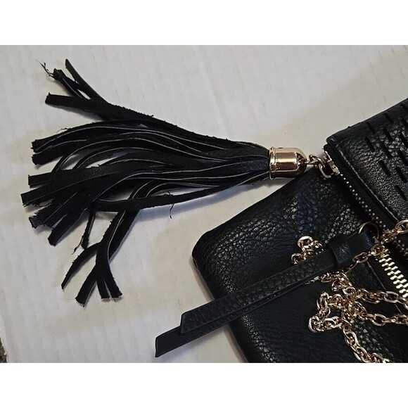 Urban Expressions Bag Black Crossbody Vegan Leather Fold-Flap Shoulder Purse - Picture 12 of 12